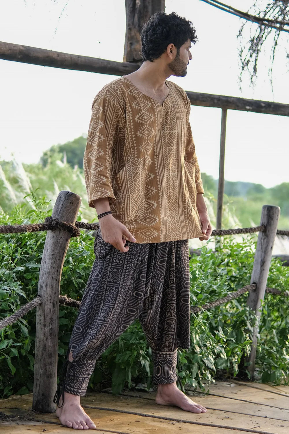 Tribal Print Cotton Harem Pants